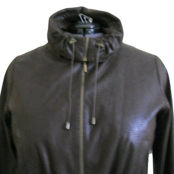 Ruby Rd 16W Brown Faux Snake Print Anorak Cinch Waist Toggles - Picture 2 of 8